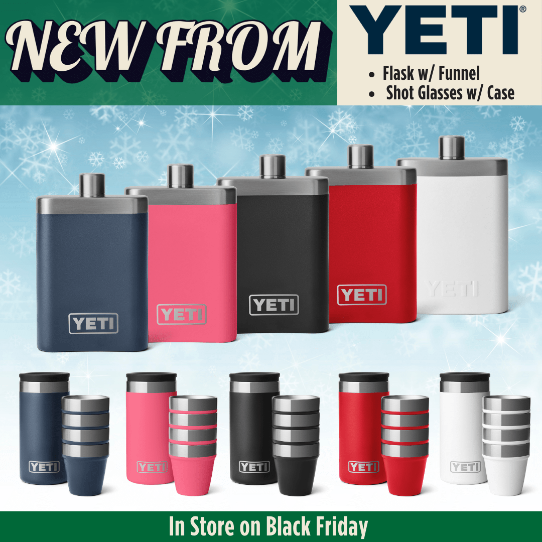 NEW Yeti shot glasses and flasks available Black Friday