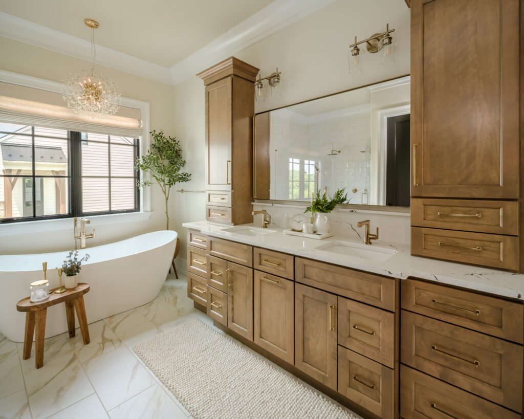 Dream Bathroom - Natural Wood and Gold Accents