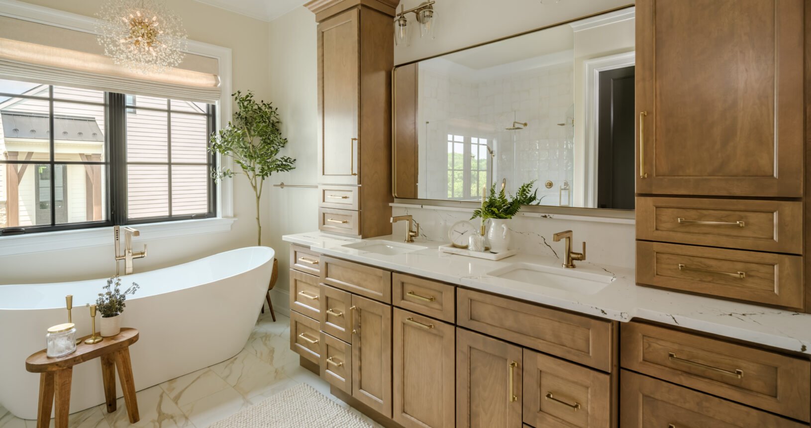 Dream Bathroom - Natural Wood and Gold Accents