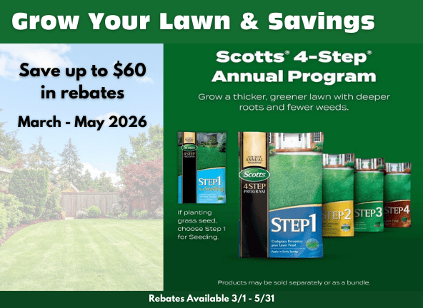 Save up to 60 dollars with Scotts 4-Step lawn program - GR Mitchell March Sales