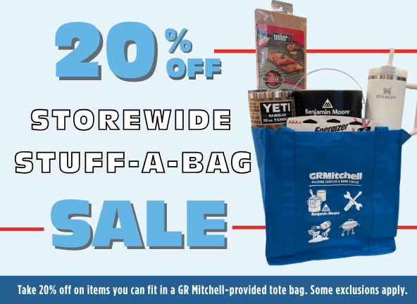 Stuff A Bag Sale at GR Mitchell - 20% OFF Storewide during Propane Weekend