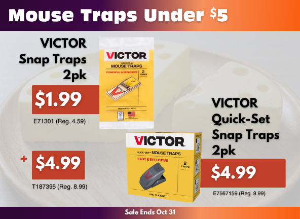October Sales at GR Mitchell - Mouse Traps for Under $5