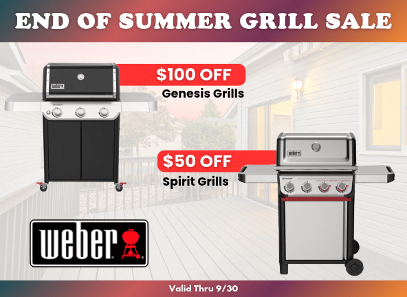 Sept26 Grill Sales - $100 Off Weber Genesis and $50 Off Weber Spirit
